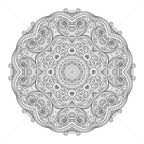 Vector frumos monocrom mandala Imagine de stoc © lissantee