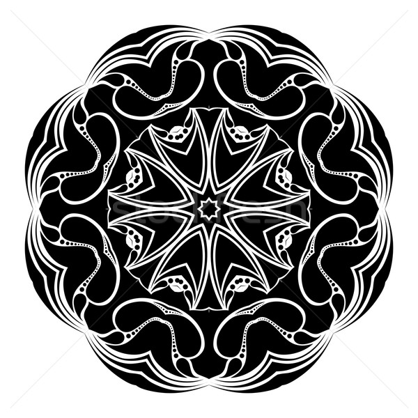 Vector frumos negru mandala etnic Imagine de stoc © lissantee