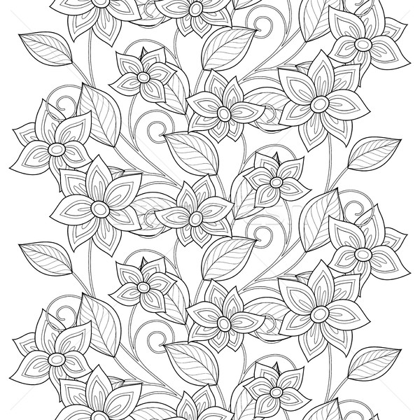 Vector Seamless Monochrome Floral Pattern Stock photo © lissantee