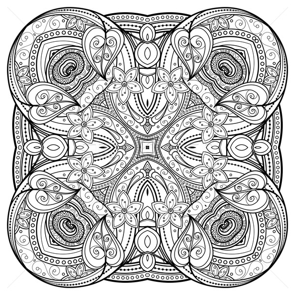 Vector frumos monocrom mandala Imagine de stoc © lissantee