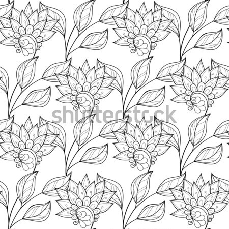 Vector Seamless Monochrome Floral Pattern Stock photo © lissantee