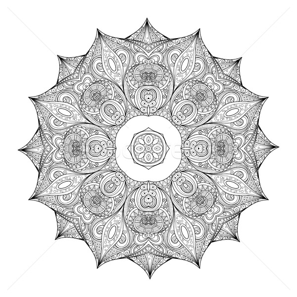 Vector frumos monocrom mandala Imagine de stoc © lissantee