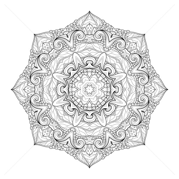 Vector Beautiful Deco Black Mandala Stock photo © lissantee