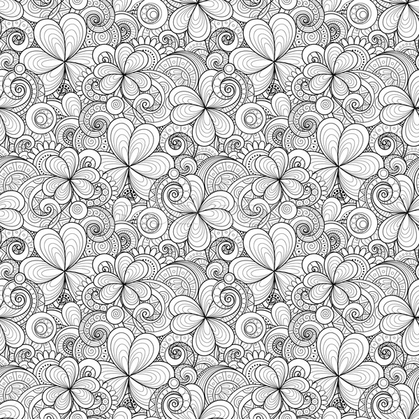 Vector Seamless Monochrome Floral Pattern with Decorative Clover Stock photo © lissantee