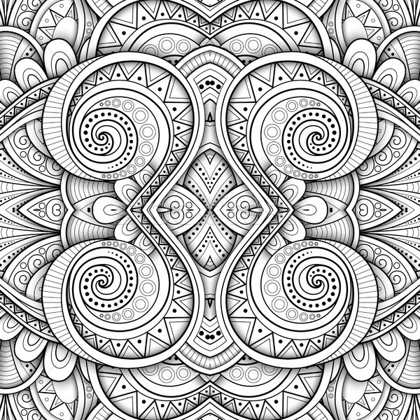 Monochrome Seamless Tile Pattern, Fancy Kaleidoscope Stock photo © lissantee