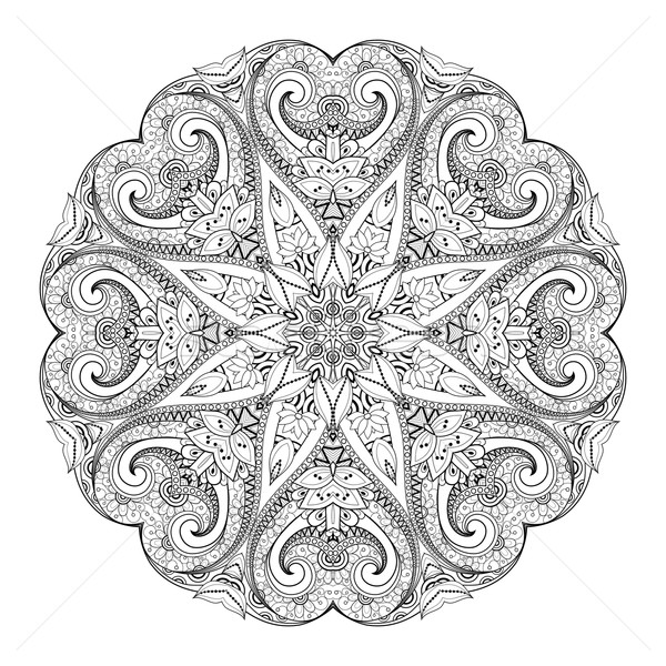 Vector Beautiful Deco Black Mandala Stock photo © lissantee