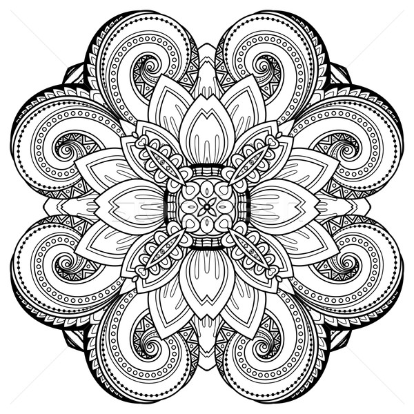 Vector frumos monocrom mandala Imagine de stoc © lissantee