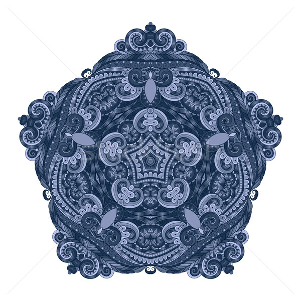 Stock photo: Vector Beautiful Deco Colored Contour Star, Patterned Design Ele