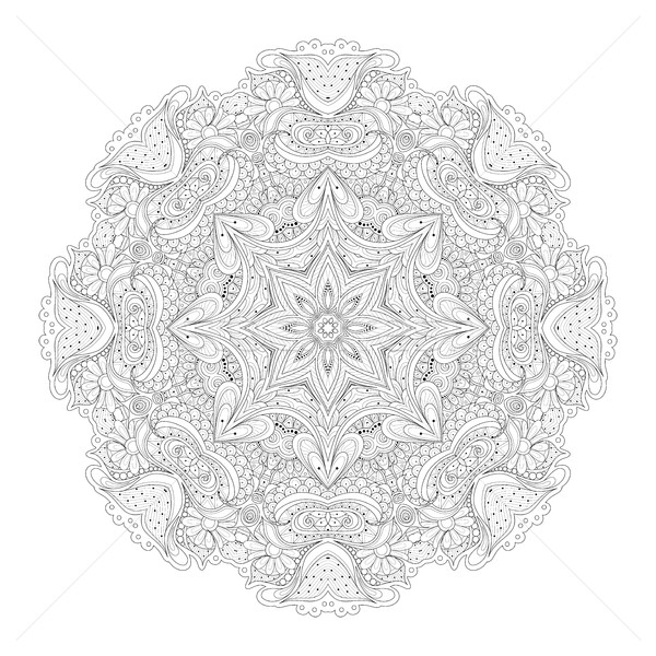 Vector frumos monocrom mandala Imagine de stoc © lissantee