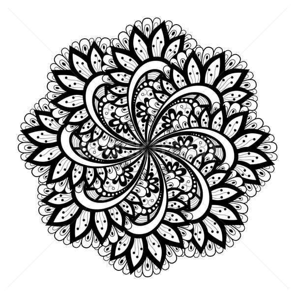 Vector eps frumos monocrom mandala Imagine de stoc © lissantee