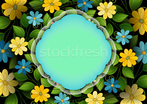 Vektor színes virágmintás sablon hely szöveg Stock fotó © lissantee