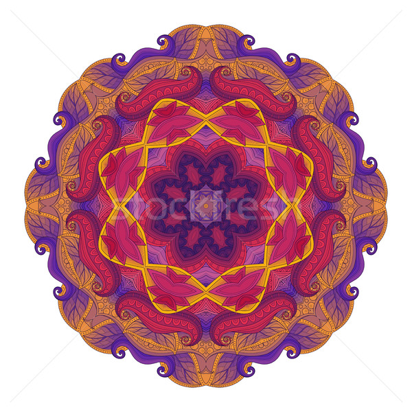 Vektor gyönyörű színes körvonal mandala dizájn elem Stock fotó © lissantee
