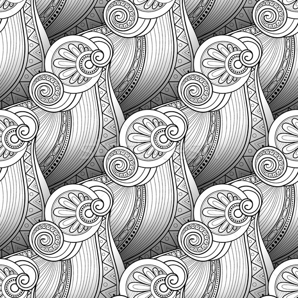 Vector Monochrome Wave Seamless Pattern Stock photo © lissantee