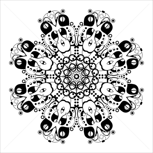 Vector frumos negru mandala etnic Imagine de stoc © lissantee