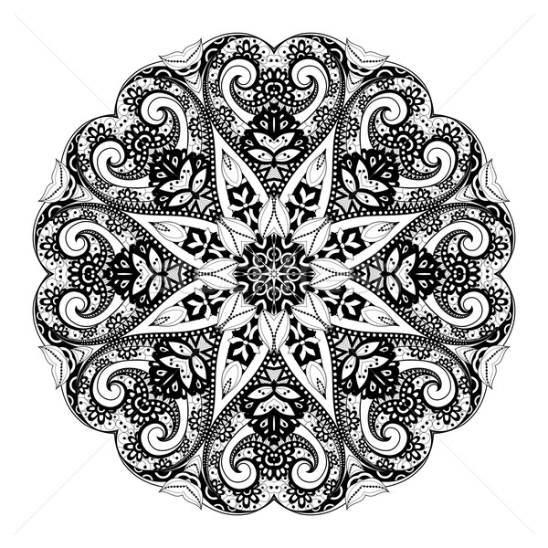 Foto stock: Vetor · belo · preto · mandala · étnico