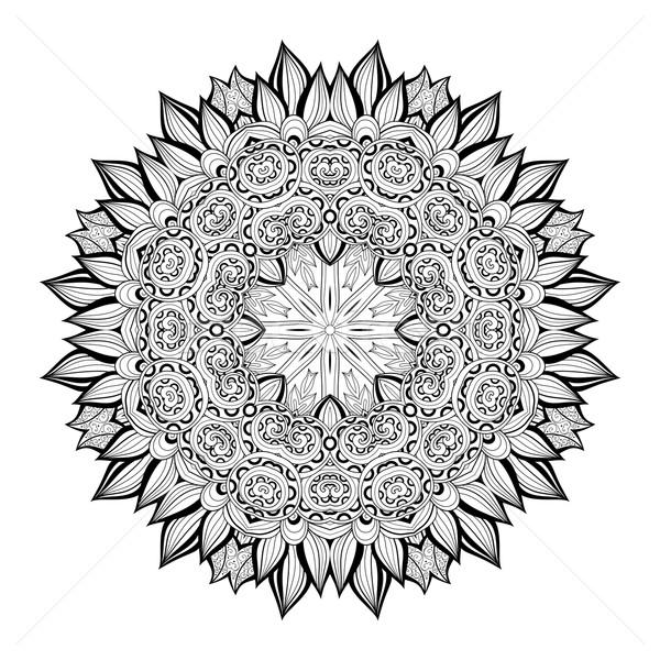 Vector frumos monocrom mandala Imagine de stoc © lissantee