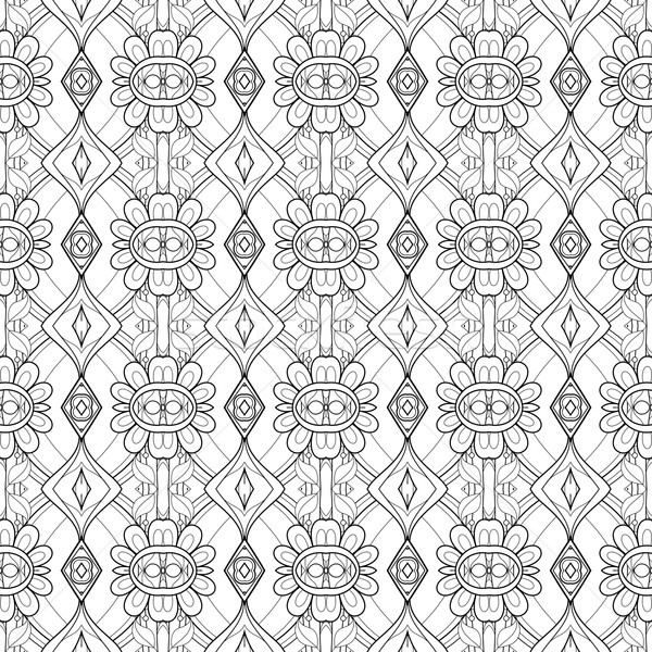 Vector Seamless Vintage Black and White Lace Pattern Stock photo © lissantee