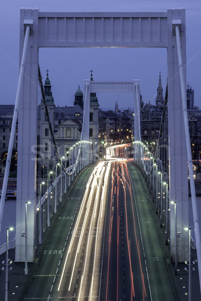 Foto stock: Ponte · ver · Budapeste · Hungria · água · luz