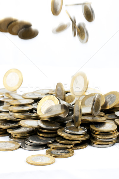 Münzen fallen isoliert Business Hintergrund Finanzierung Stock foto © LIstvan