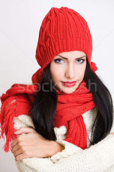 Cute winter fashion girl. Stock photo © lithian