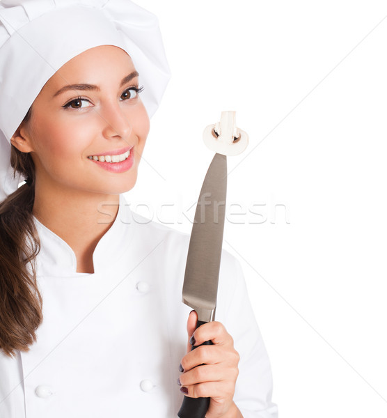 Young chef woman. Stock photo © lithian