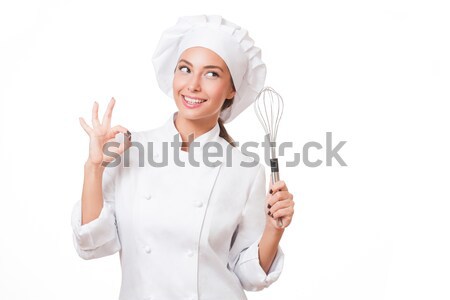 Young chef woman. Stock photo © lithian