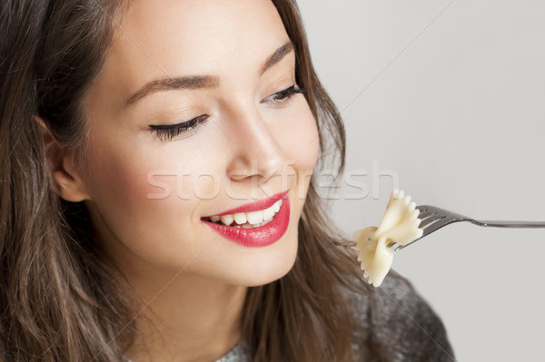 Olasz ízlés gyönyörű fiatal barna hajú nő Stock fotó © lithian