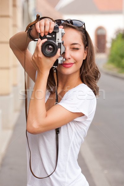 Stockfoto: Jonge · vrouw · foto's · prachtig · jonge · brunette