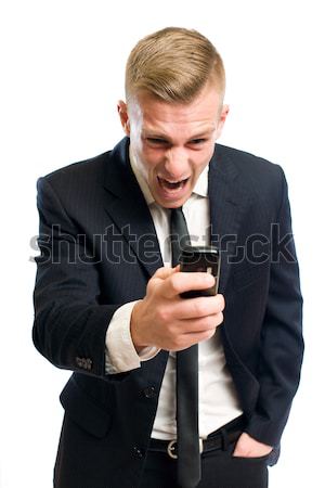 Assustador lol patrão gritar retrato gritando Foto stock © lithian