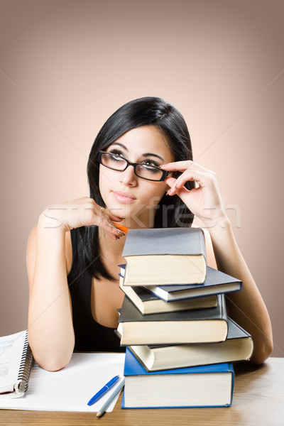 Cute young student girl. Stock photo © lithian