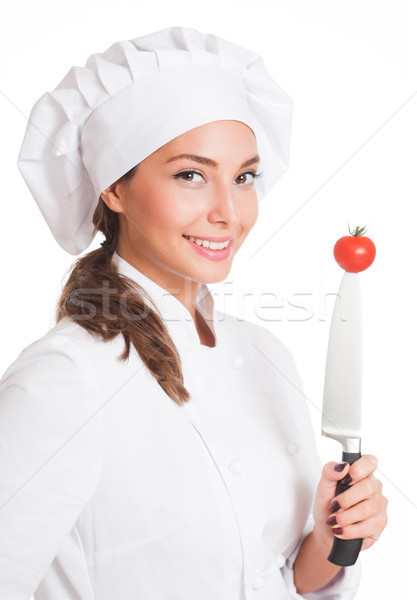 The beautiful chef. Stock photo © lithian