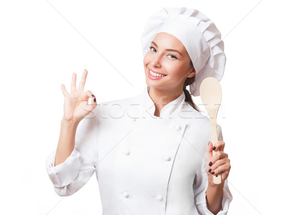 Young chef woman. Stock photo © lithian