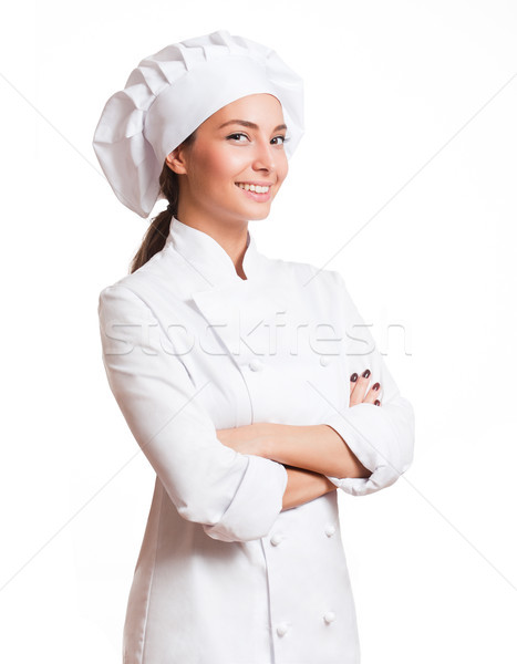 Young chef woman. Stock photo © lithian