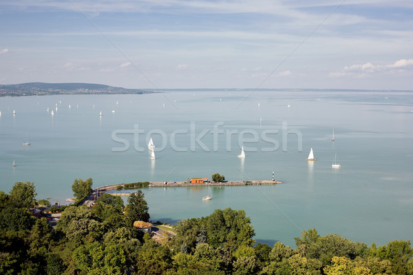Meer Balaton mooie hemel zee Stockfoto © lithian