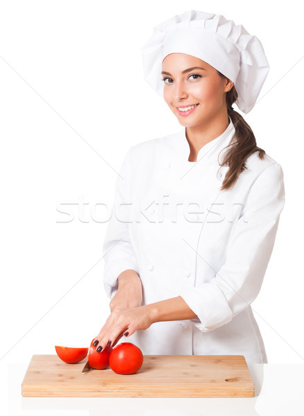 Young chef woman. Stock photo © lithian