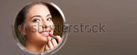 Barna hajú kozmetika szépség portré fiatal nő Stock fotó © lithian