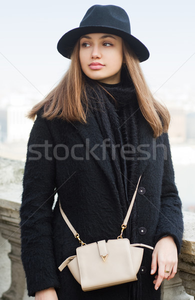 Winter fashion brunette. Stock photo © lithian