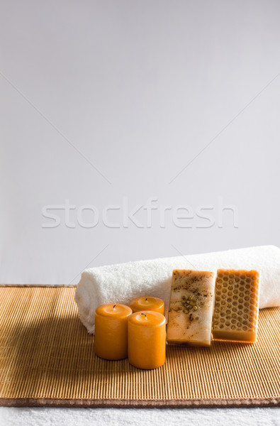 Fürdik kellékek szeszélyes fény nyugalmas csendélet Stock fotó © lithian