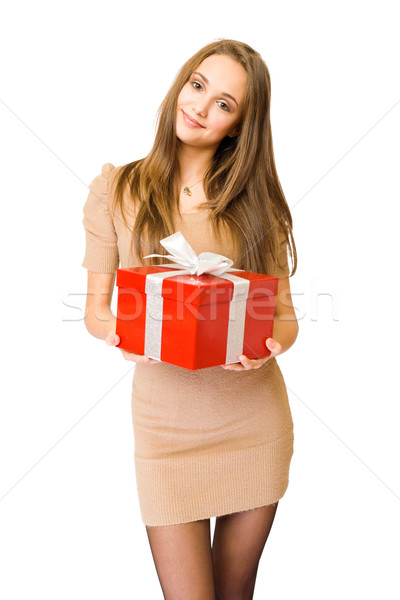 The  big red gift box. Stock photo © lithian