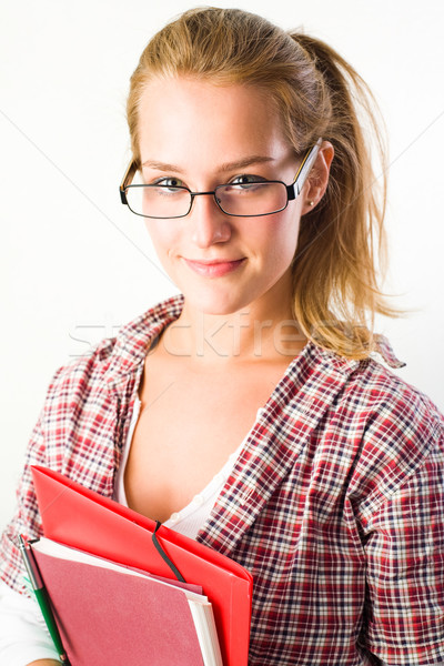 Stock photo: Portrait of pretty young student girl.