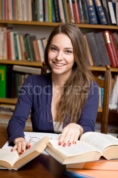 Happy cute young student. Stock photo © lithian