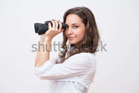 Regarder Emploi portrait mode jeunes brunette Photo stock © lithian