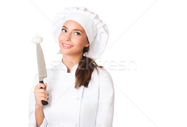 Young chef woman. Stock photo © lithian