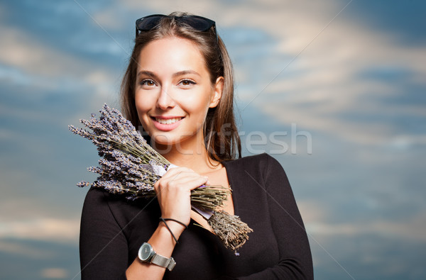 Lavanda menina ao ar livre retrato jovem Foto stock © lithian