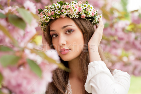 Erstaunlich Frühling Schönheit Freien Porträt natürlichen Stock foto © lithian