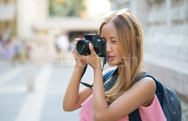 Güzel Asya turist kadın tatil Stok fotoğraf © lithian