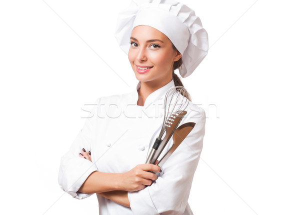 The beautiful chef. Stock photo © lithian