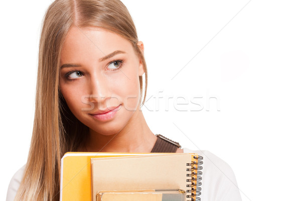 Przepiękny student dziewczyna portret blond odizolowany Zdjęcia stock © lithian