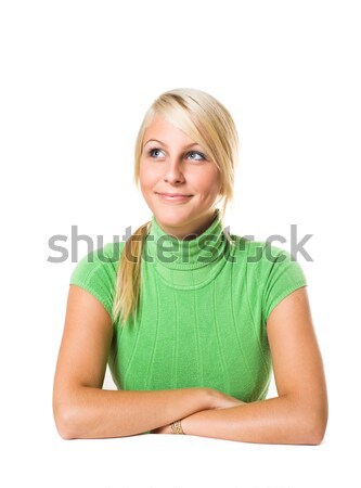 Zâmbitor potrivi tineri fată verde Imagine de stoc © lithian