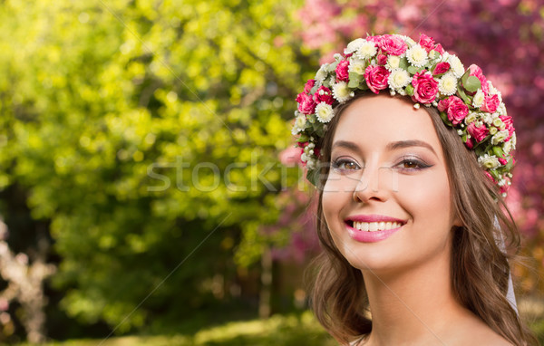 Magnifico primavera trucco donna esterna Foto d'archivio © lithian